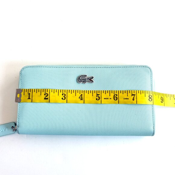 Lacoste Womens Large L.12.12 Concept Billfold Wallet Light Turquoise Blue - Picture 9 of 10